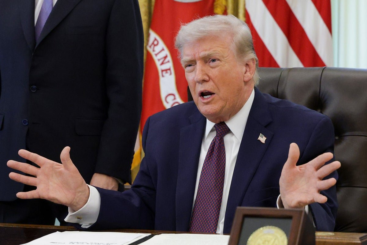 Donald Trump speaking at a podium with a serious expression, with a backdrop of the NATO logo and an Iranian flag, symbolising the global security concerns and tensions between the US, NATO, and Iran