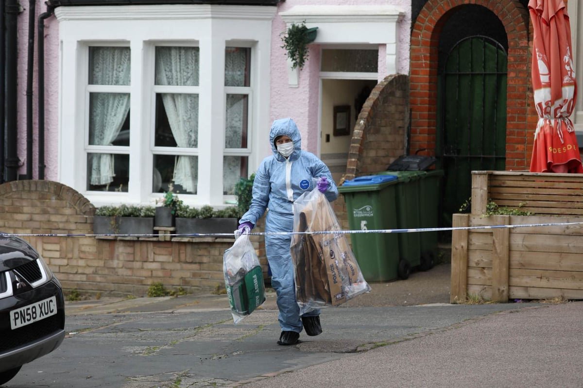 A sombre image of a police cordon outside a residential property in southeast London, with a focus on the pensioner murder investigation and the need for community support