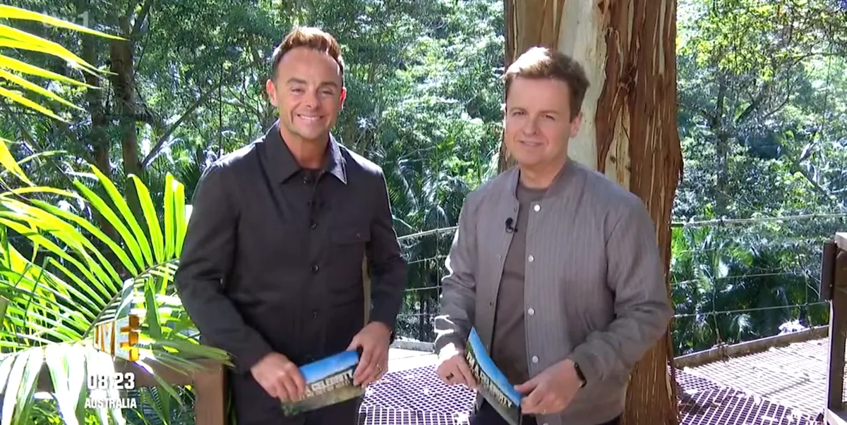 A photo of the I'm a Celebrity camp in South Africa, with the beautiful African landscape in the background, and the campmates interacting with each other, showcasing the show's unique blend of drama and adventure, with a focus on the insufferable campmate