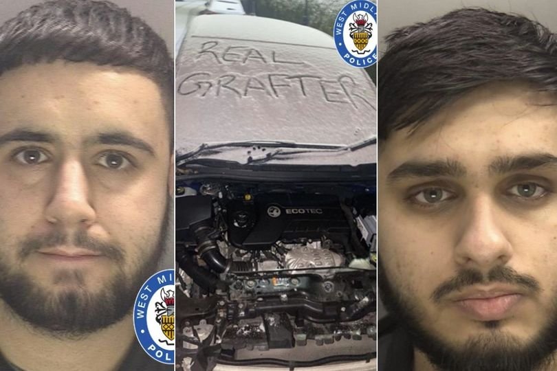 A photo of a car with a stolen part, highlighting the work of car cannibals who target Blues matches and post their theft haul on social media, with a focus on the primary keyword phrase 'car cannibals'