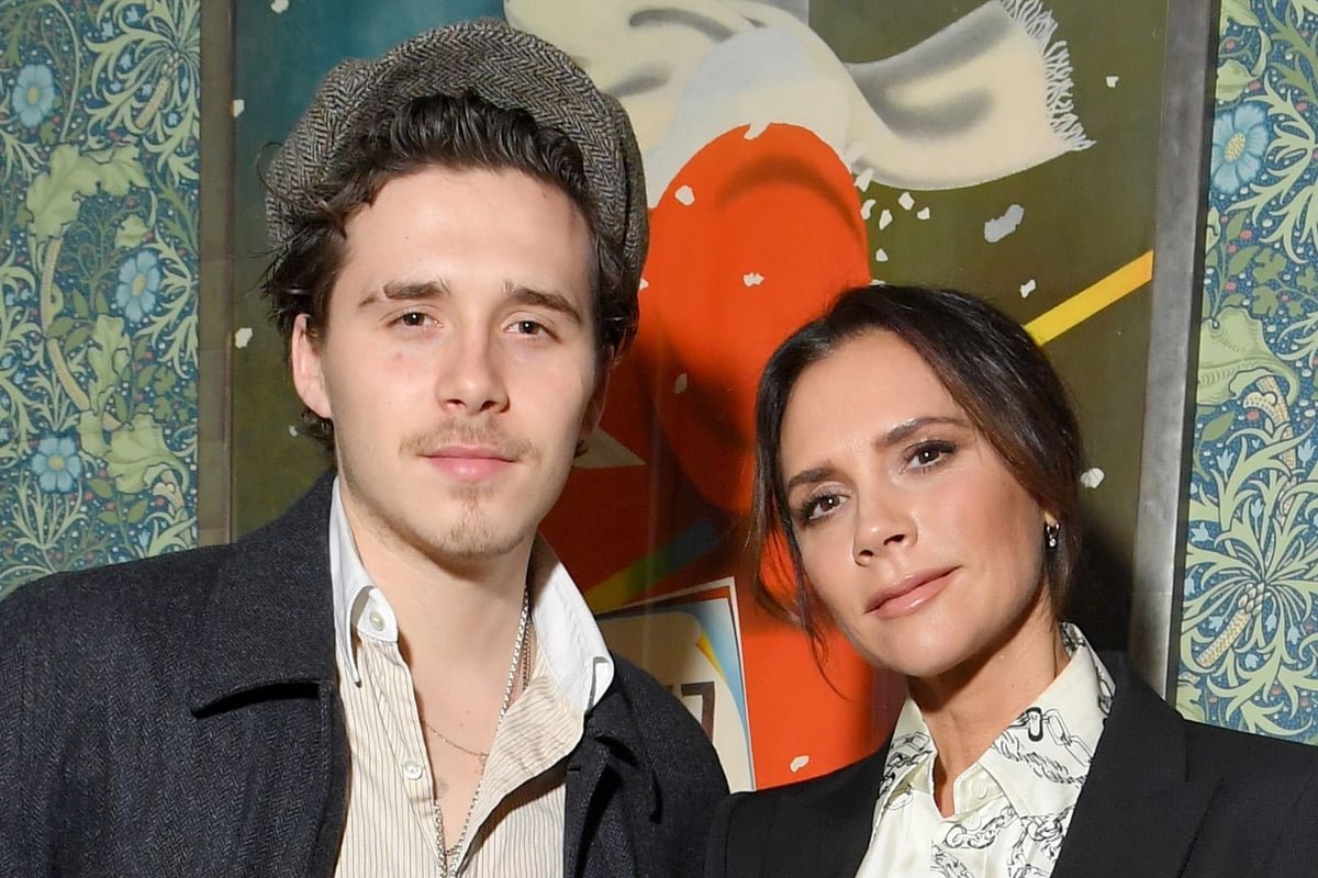 Brooklyn Beckham and Victoria Beckham, formerly close, now amidst a public feud, with the young Beckham sparking concern after snubbing his mother's birthday, a descriptive image of the Beckham family