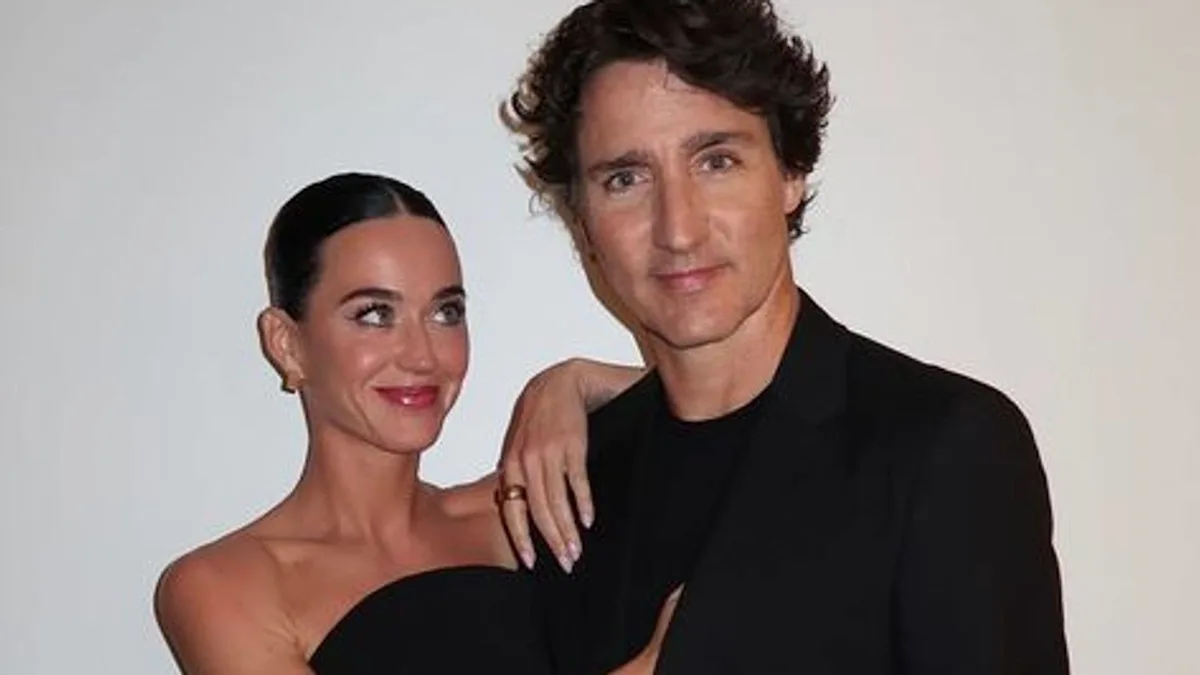 Katy Perry and Justin Trudeau's captivating new photo, showcasing the power of karma and its impact on behaviour, with a unique and vibrant colour palette