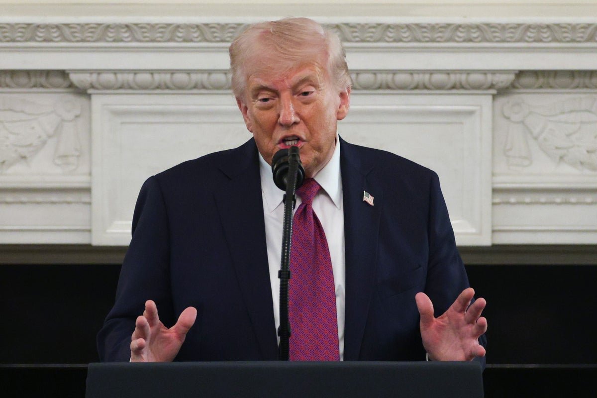 Donald Trump holding a Bible, with a controversial AI image of himself as Jesus in the background, sparking debate about the role of religion in politics
