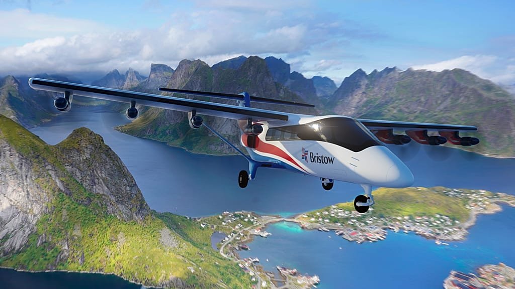 A descriptive image of the 9-seat plane taking off from a remote airstrip, showcasing its impressive short take-off distance and highlighting the primary keyword 'remote aviation' in the context of Norway's innovative approach to air travel