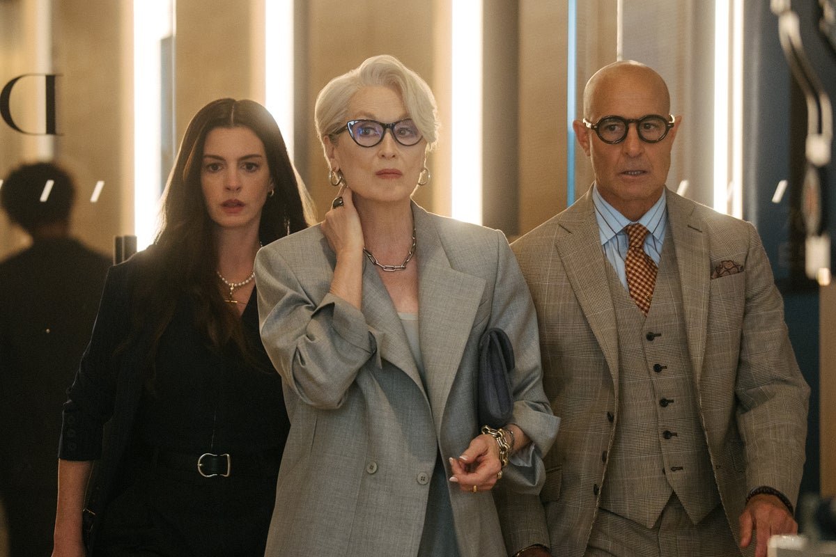 The Devil Wears Prada 2 film poster featuring the main characters in a fashionable setting, showcasing the movie's stunning visuals and captivating plot, with a focus on the fashion industry and its complexities