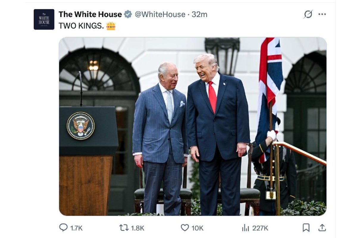 Gavin Newsom and Prince Charles, two leaders with differing behaviour and values, with the White House attempting to draw parallels between them, sparking a heated debate about the colour of their politics