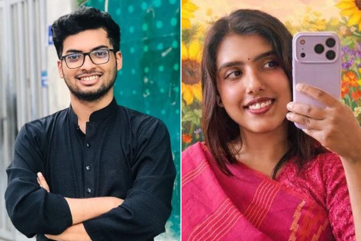 A photo of a missing person poster with a picture of two USF doctoral students, with a sombre background and a caption that reads 'missing' in bold letters, highlighting the primary keyword 'missing persons'