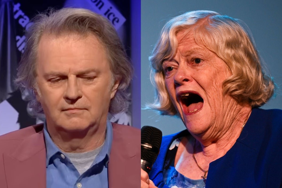 Paul Merton and Ann Widdecombe on a television show, with a caption describing the encounter as the lowest point of Merton's career, highlighting the importance of professionalism and respect in the entertainment industry, with a focus on comedy and television