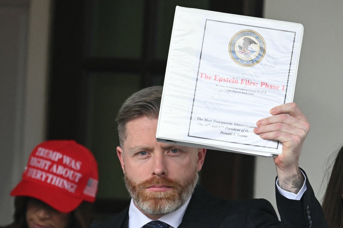 A photo of a UFO flying in the sky, with a binder in the foreground containing classified documents related to Trump's UFO files and the Epstein scandal