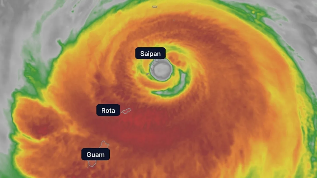 Super Typhoon Sinlaku is a powerful tropical cyclone that has been causing widespread destruction and disruption in Saipan, Tinian, and Guam, with powerful winds and heavy rainfall, and is the strongest tropical cyclone of 2026