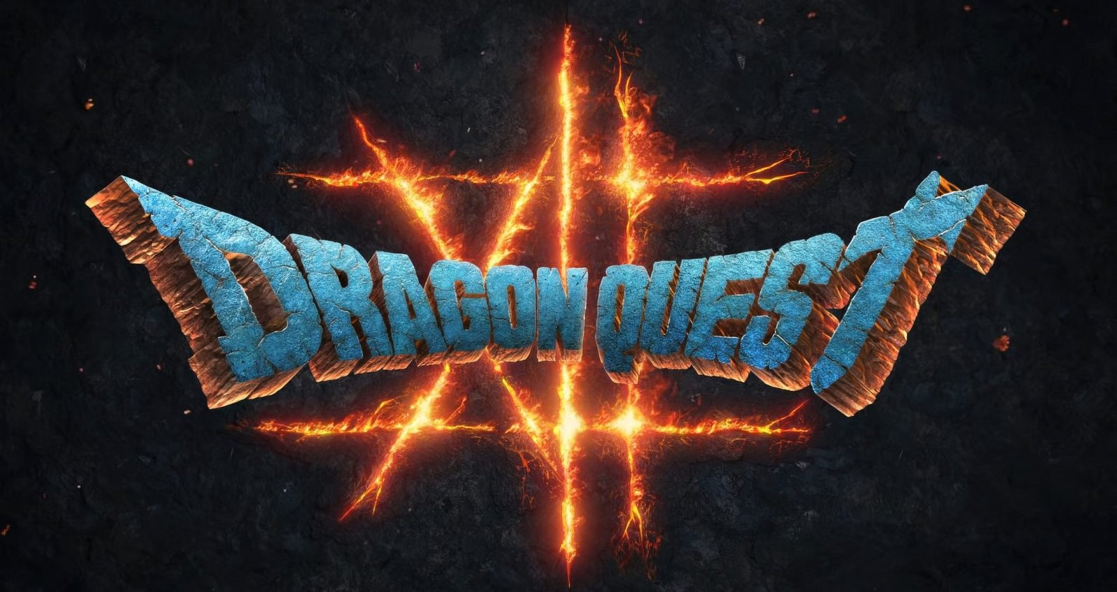 Dragon Quest XII: The Flames of Fate featured image, showing the game's protagonist and a dragon in the background, with a fiery landscape and a hint of the game's epic story, set in the UK