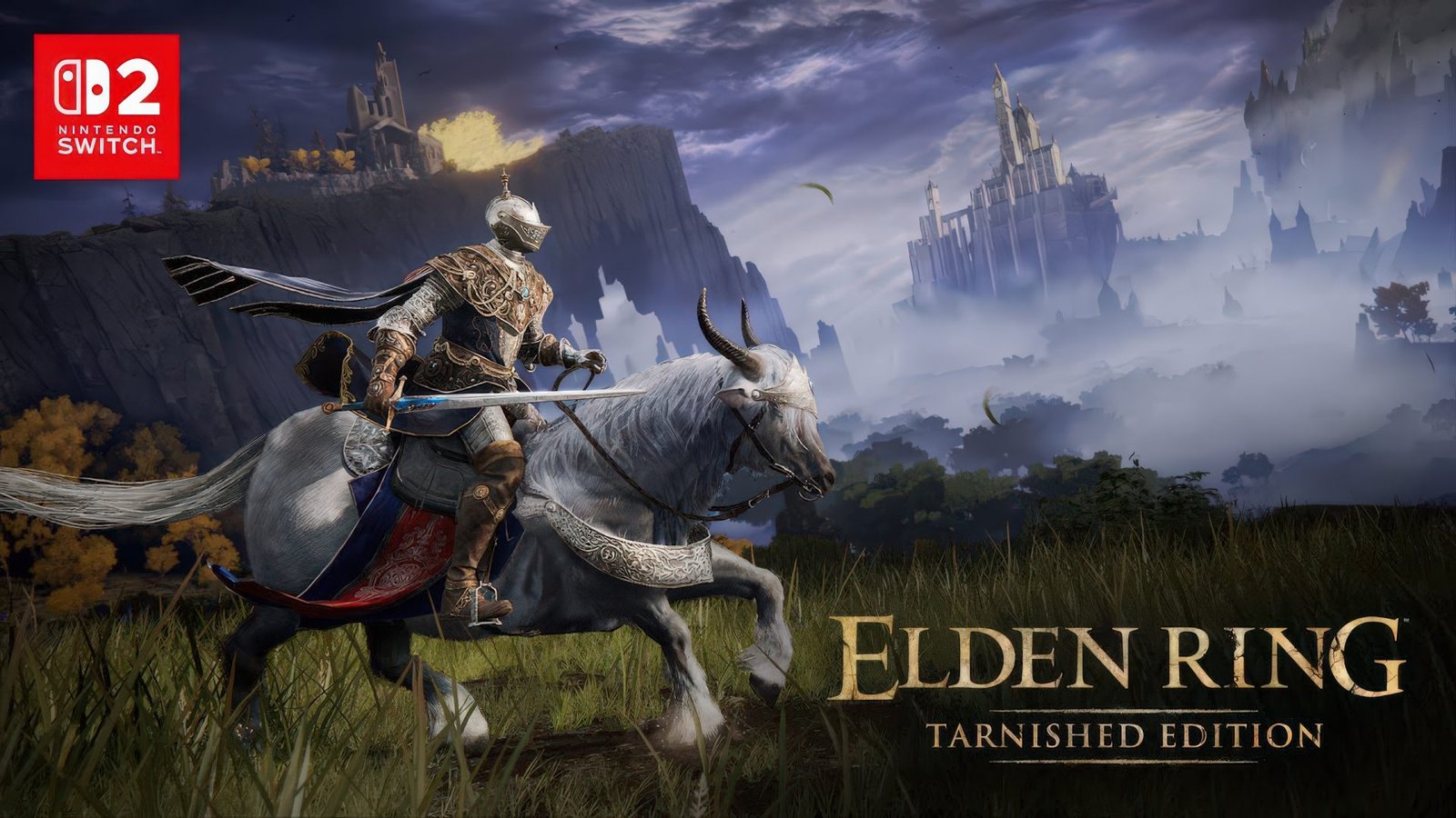 Elden Ring on Nintendo Switch 2, with a dark fantasy setting and immersive gameplay, featuring the game's protagonist in a battle scene, set to release in the UK with optimized performance and stunning visuals, including detailed character models and environments, with a focus on action and adventure, and a unique art style, with the game's logo and UK release date prominently displayed