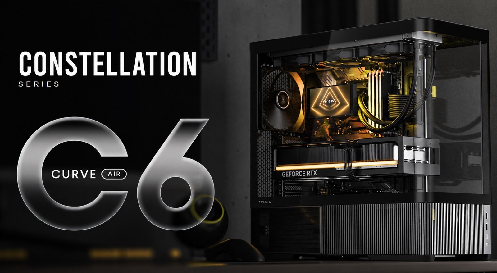 The Antec C6 Curve Air boasts a unique three-sided glass design and curved front panel, offering an unparalleled panoramic view of the interior, perfect for showcasing high-performance components in the UK gaming scene