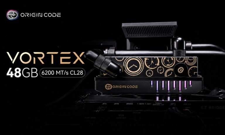 The Origin Code Vortex 48 GB DDR5-6200 kit, featuring a liquid-cooled water block with an LCD screen, is a game-changer in the world of memory technology, offering unparalleled performance and style in the UK