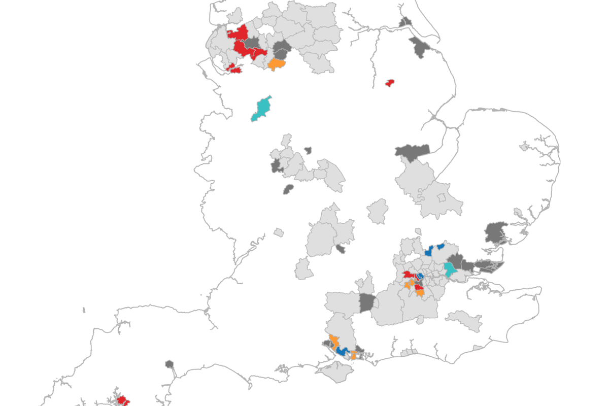 A detailed map of the UK showing the local election results, with different colours indicating the winning parties in each area. The map provides a comprehensive overview of the election results, allowing voters to see which parties have performed well and which areas have seen a significant change in their political landscape. The live map is a valuable resource for anyone looking to stay up-to-date with the latest election news and results.