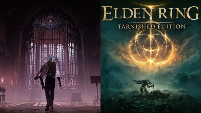 Image of Elden Ring Tarnished Edition gameplay on Nintendo Switch 2, with dark fantasy elements and improved graphics, showcasing the upcoming game's features and storyline in the UK