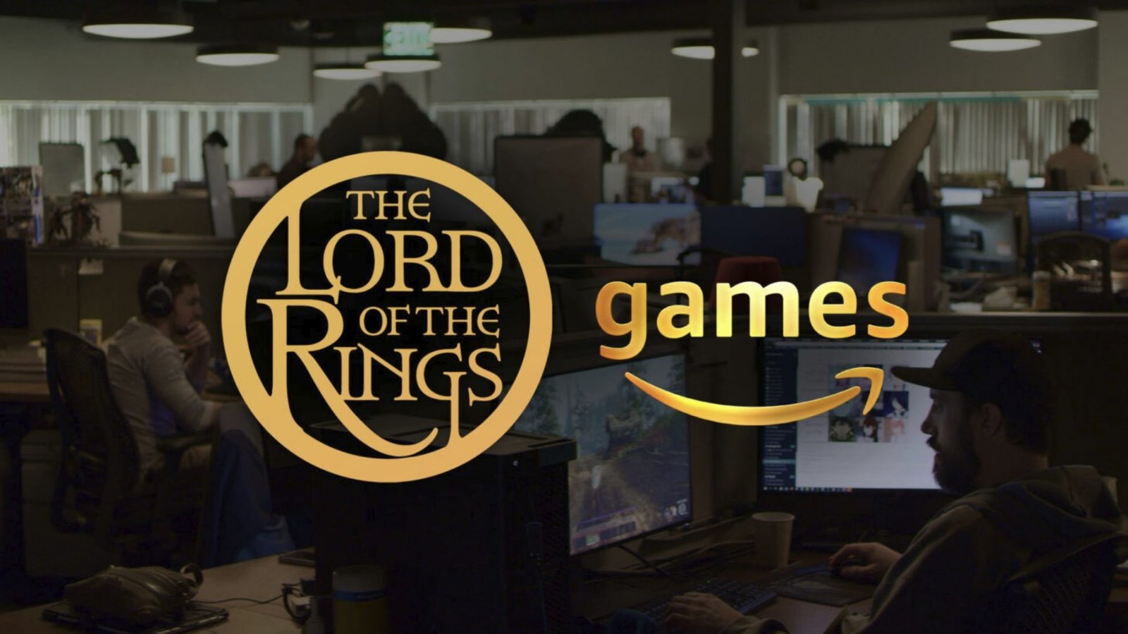An epic landscape of Middle-earth, with the sun setting over the rolling hills and mountains, symbolising the new Lord of the Rings game developed by Amazon, featuring Generative AI tools and innovative gameplay, set to captivate UK gamers and fans of the franchise.
