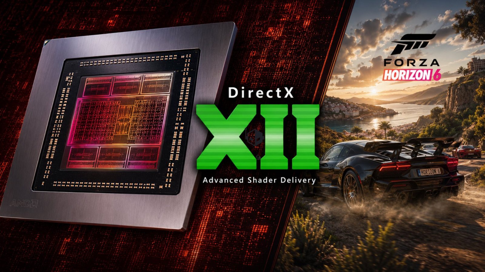 AMD Radeon RX 7600 GPU with Advanced Shader Delivery technology, reducing load times and stuttering for a seamless UK gaming experience, with a focus on the RDNA 3 architecture and Microsoft's DirectX technology