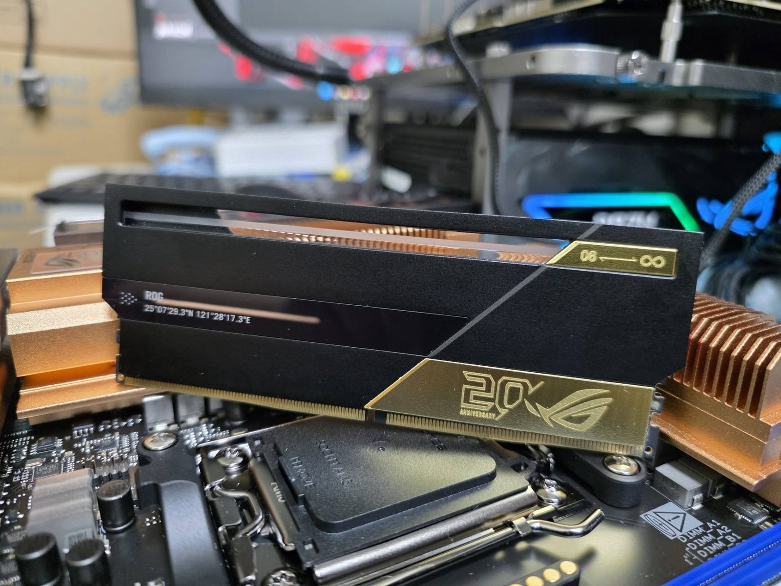 ASUS ROG DDR5 memory modules on the Crosshair X870E APEX motherboard, showcasing impressive overclocking capabilities and sleek design, with a focus on gaming hardware in the UK