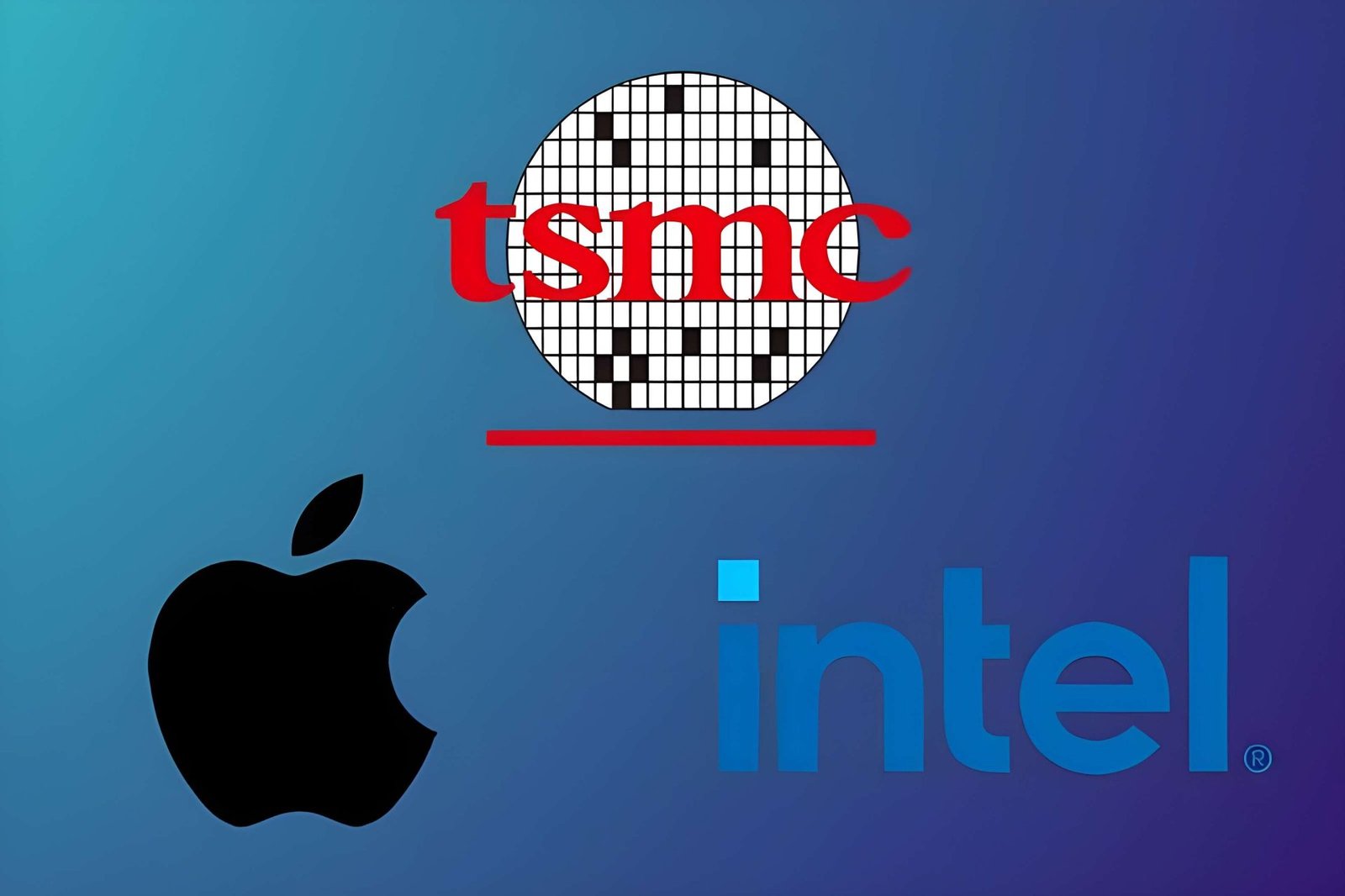 A close-up of a semiconductor chip, with the TSMC logo in the background, representing the company's dominance in the chip fabrication market in the UK