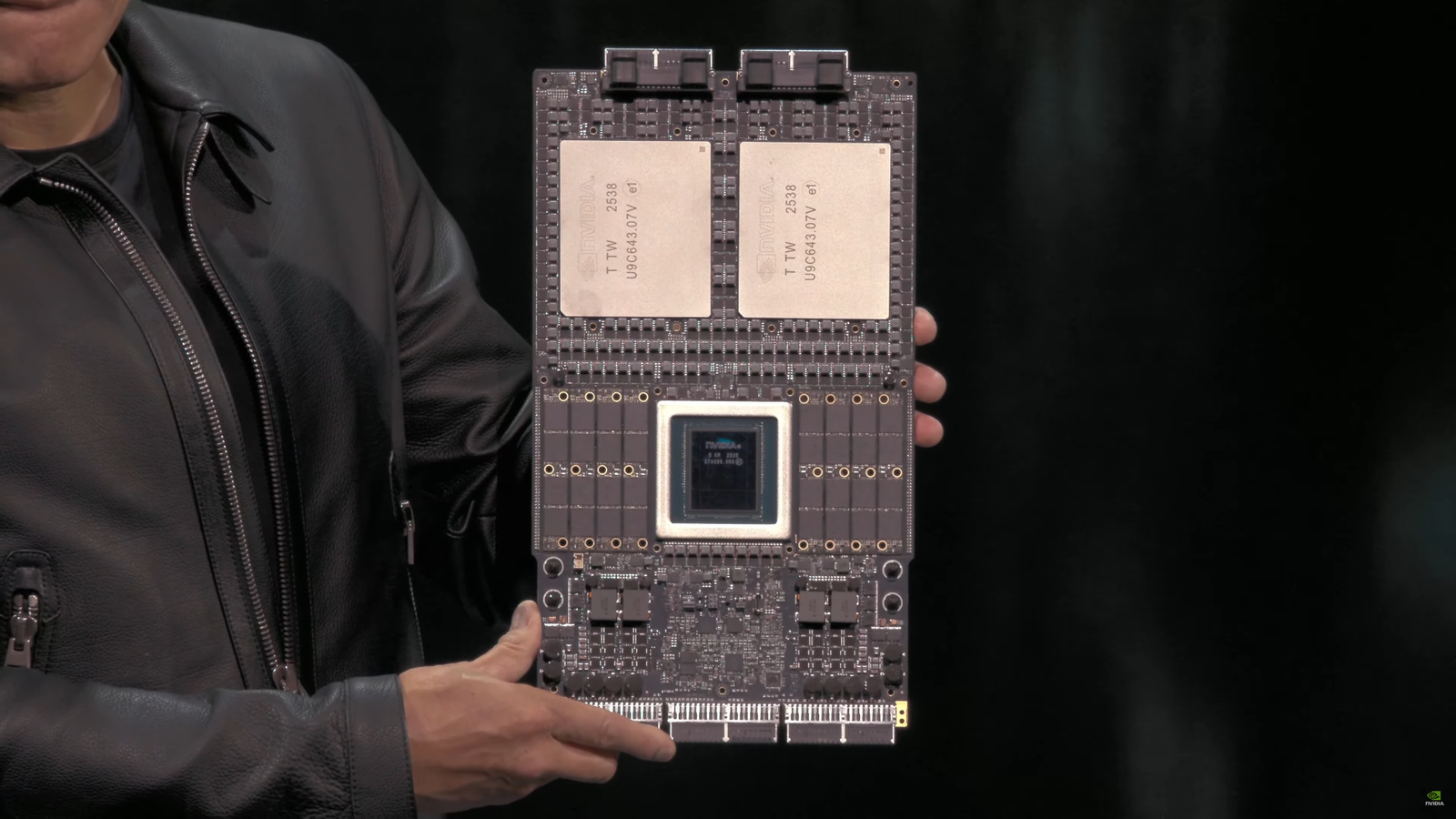 A close-up of a circuit board with LPDDR memory chips, highlighting the growing demand for AI-powered servers in the UK, with NVIDIA's Rubin platform at the forefront