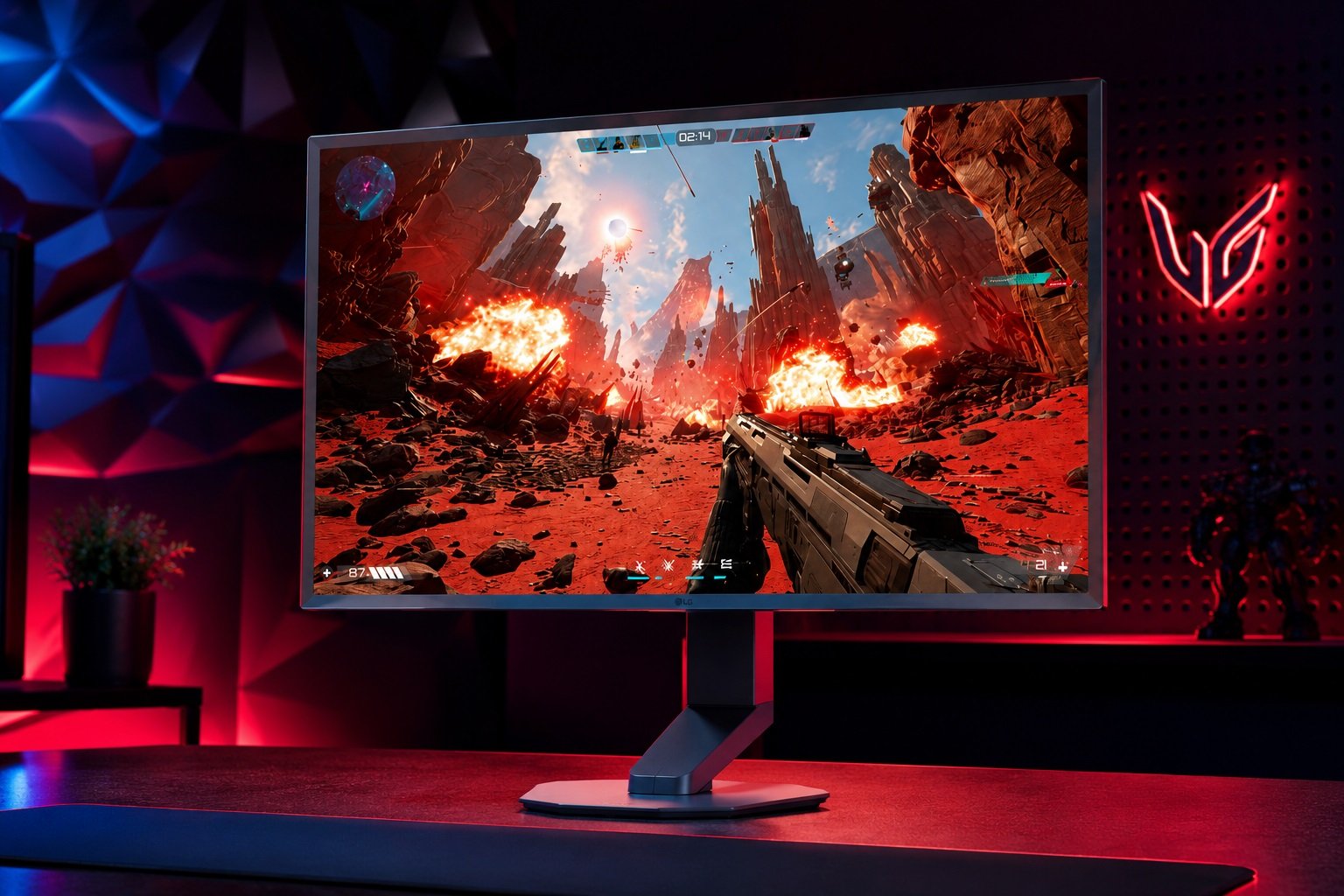 The LG UltraGear 25G590B gaming monitor features a 25-inch IPS panel with a native 1000 Hz refresh rate, providing ultra-smooth gameplay for competitive gamers in the UK, with a sleek design and advanced technologies such as NVIDIA G-Sync compatibility and a height-adjustable stand