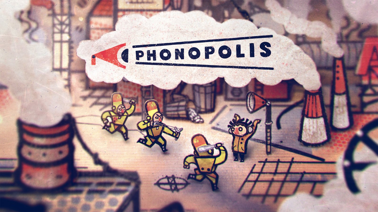 Featured image of Phonopolis gameplay, showcasing the game's distinctive cardboard diorama aesthetic and dystopian themes, with a mix of puzzle-solving and exploration in a futuristic UK cityscape