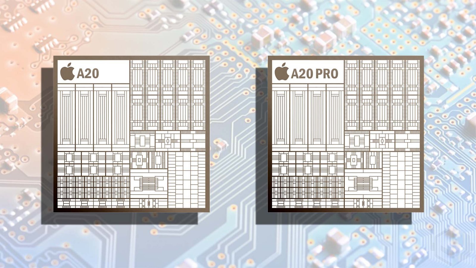 Apple's A20 and A20 Pro chips with 2nm process for improved battery life and efficiency in the UK, featuring a close-up of the chip's design and the Apple logo