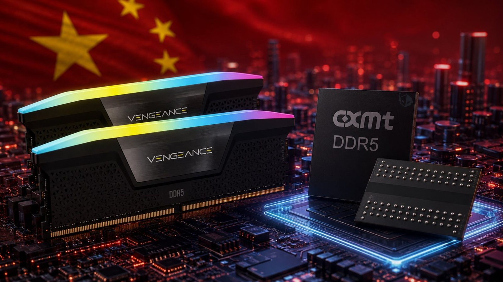 CXMT DRAM chips being integrated into Corsair DDR5 modules, representing a significant development in the global memory market and a potential game-changer for the UK industry, with a focus on CXMT DRAM