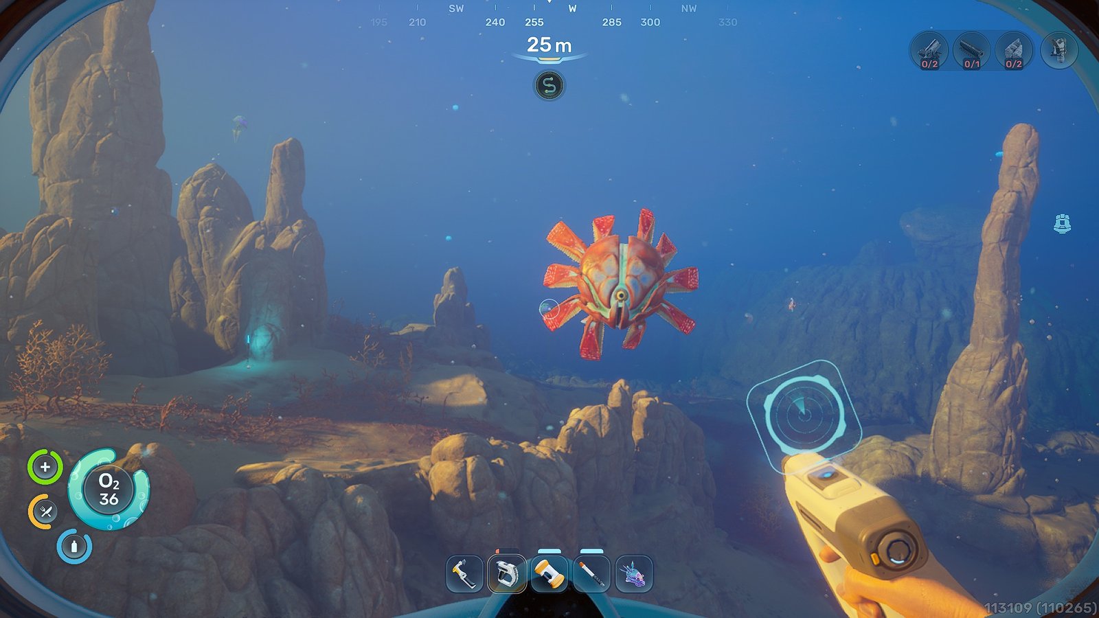 Subnautica 2 featured image, showcasing the stunning alien ocean environment, with a player character in the distance, surrounded by vibrant sea creatures and colourful coral reefs, in the UK