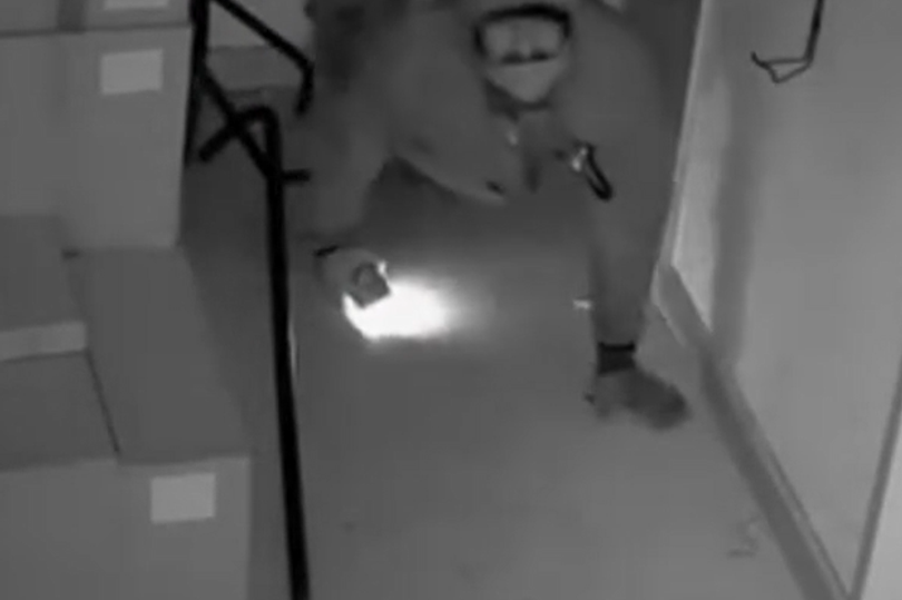 Acocks Green shop break-in CCTV footage shows perpetrator attempting to force entry, with owner appealing for help to identify culprit and bring them to justice in this Birmingham community