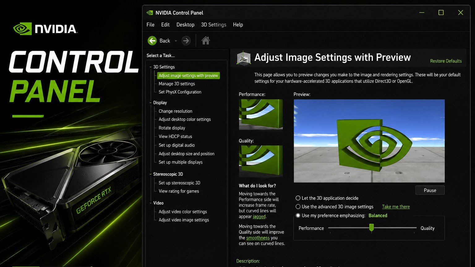 NVIDIA Control Panel alternative, new NVIDIA App for GPU management in the UK, featuring improved graphics and settings