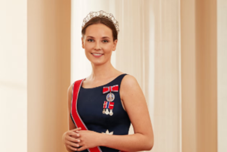 A photo of a young woman, representing the future queen, with a subtle background of the Australian flag, symbolising her studies abroad and the importance of royal protection from harassment, with a focus on the primary keyword phrase royal protection