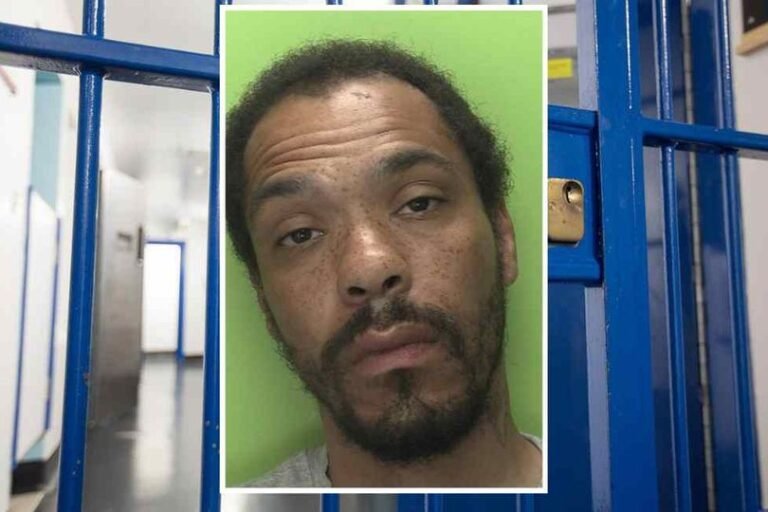 A photo of a person in a prison cell, with a caption reading 'Bungling burglar jailed after leaving vital clue in Midlands flat'. The image is a representation of the consequences of criminal behaviour and the importance of careful planning. The primary keyword 'burglary' is represented in the image, which shows a person behind bars, reflecting the seriousness of the crime