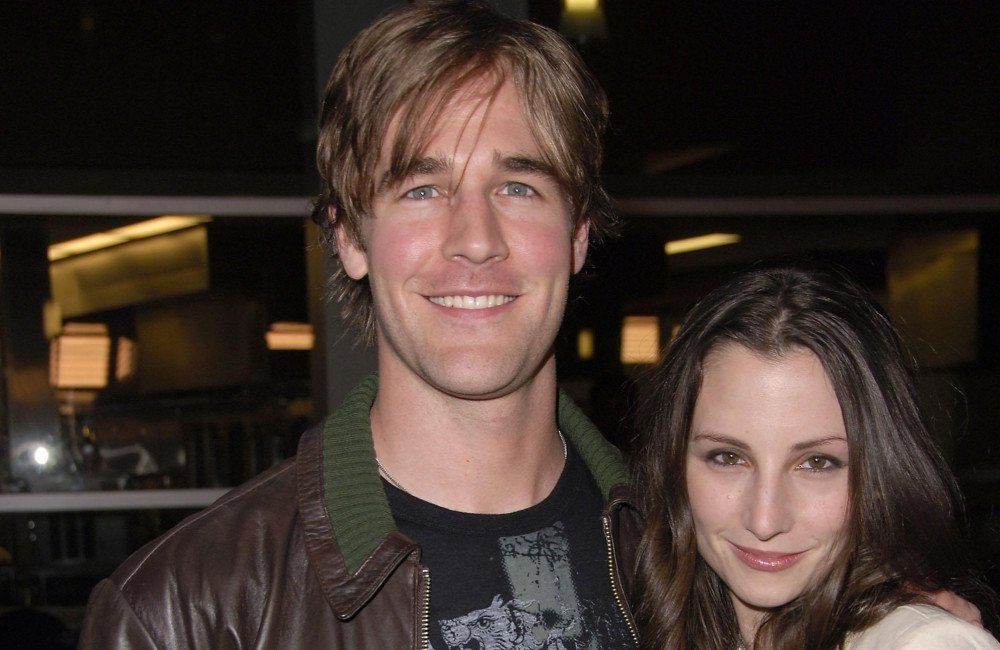 James Van Der Beek watches over his ex-wife as she remarries, displaying a remarkable example of dignity and respect in a difficult situation, with a mix of emotions and colour in the background