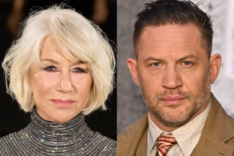 Helen Mirren and Tom Hardy on the set of MobLand, a film about on-set tensions and celebrity feuds, with a focus on the behaviour and colour of the characters