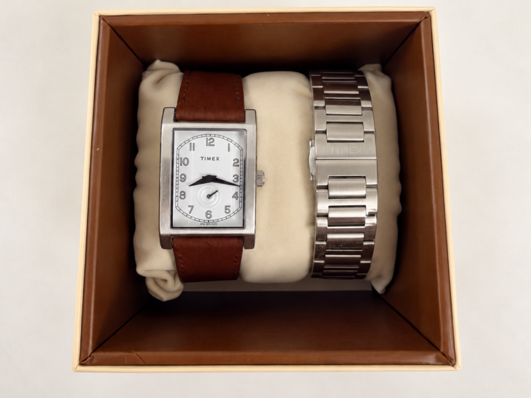 Timex watch with leather strap