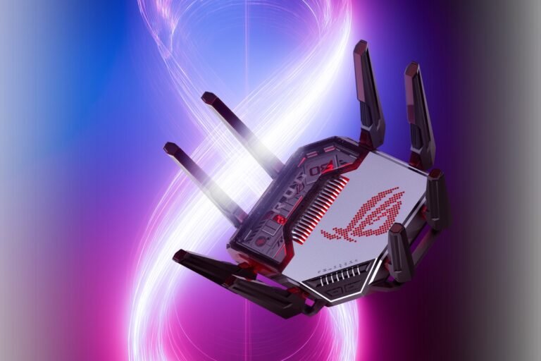 Asus router with warning sign