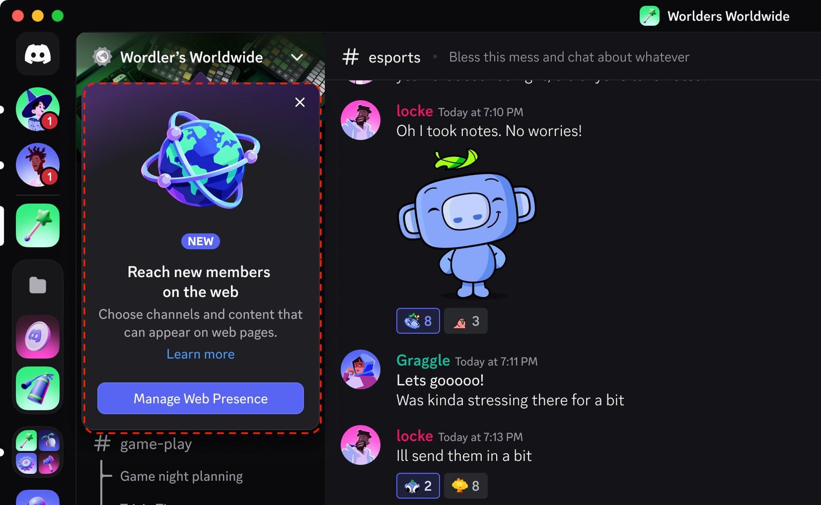 Discord logo on Google search page