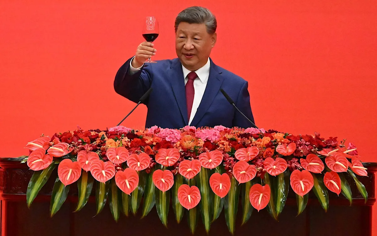 A group of Chinese workers protesting in the streets, highlighting the struggles they face in their daily lives as the Chinese Dream turns into a nightmare for them, with the primary keyword being workers rights