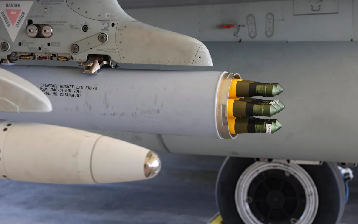 A Typhoon jet in flight, equipped with new generation missiles, ready to counter Iranian aggression and defend the UK's interests
