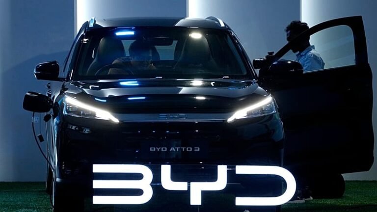 BYD electric vehicle on the road