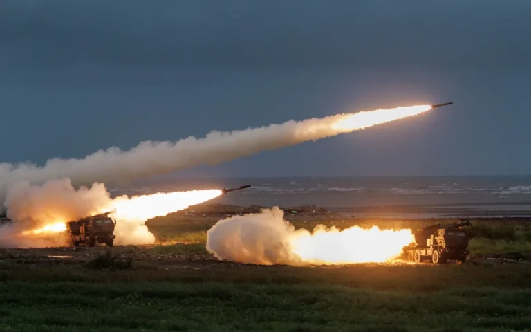 Taiwan launches Himars missiles towards China in a historic first, marking a new era in the region's geopolitical landscape with Himars missiles at the forefront