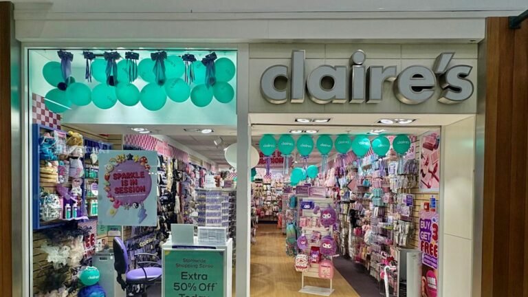 Claire's store front with signs of closure